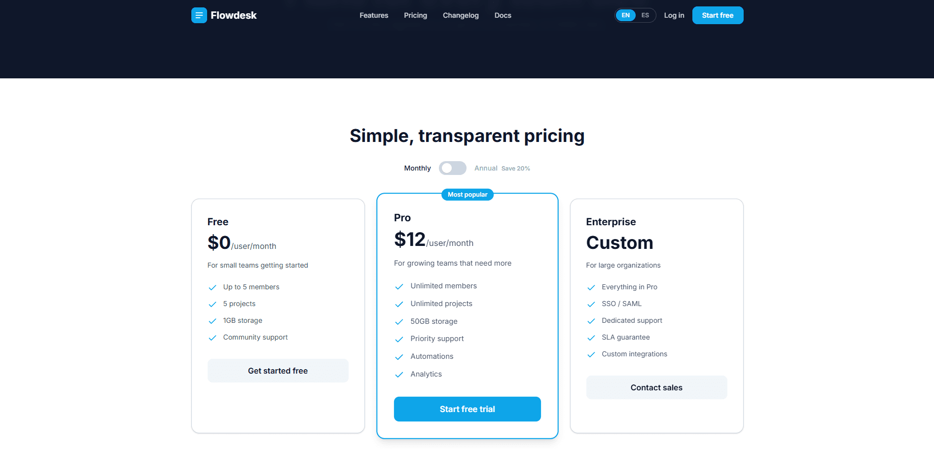 Flow Desk — Diseño de SaaS Helpdesk – Pantalla 3